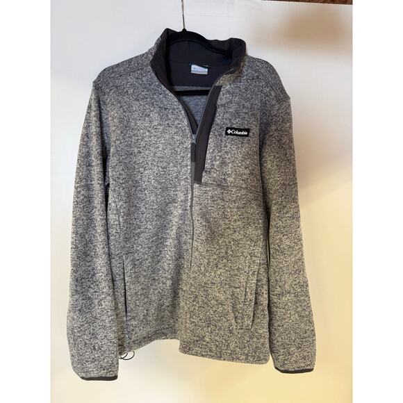 Columbia Men’s Sz L Half Zip Long Sleeve Pullover Gray Granite With Pockets - Picture 8 of 9